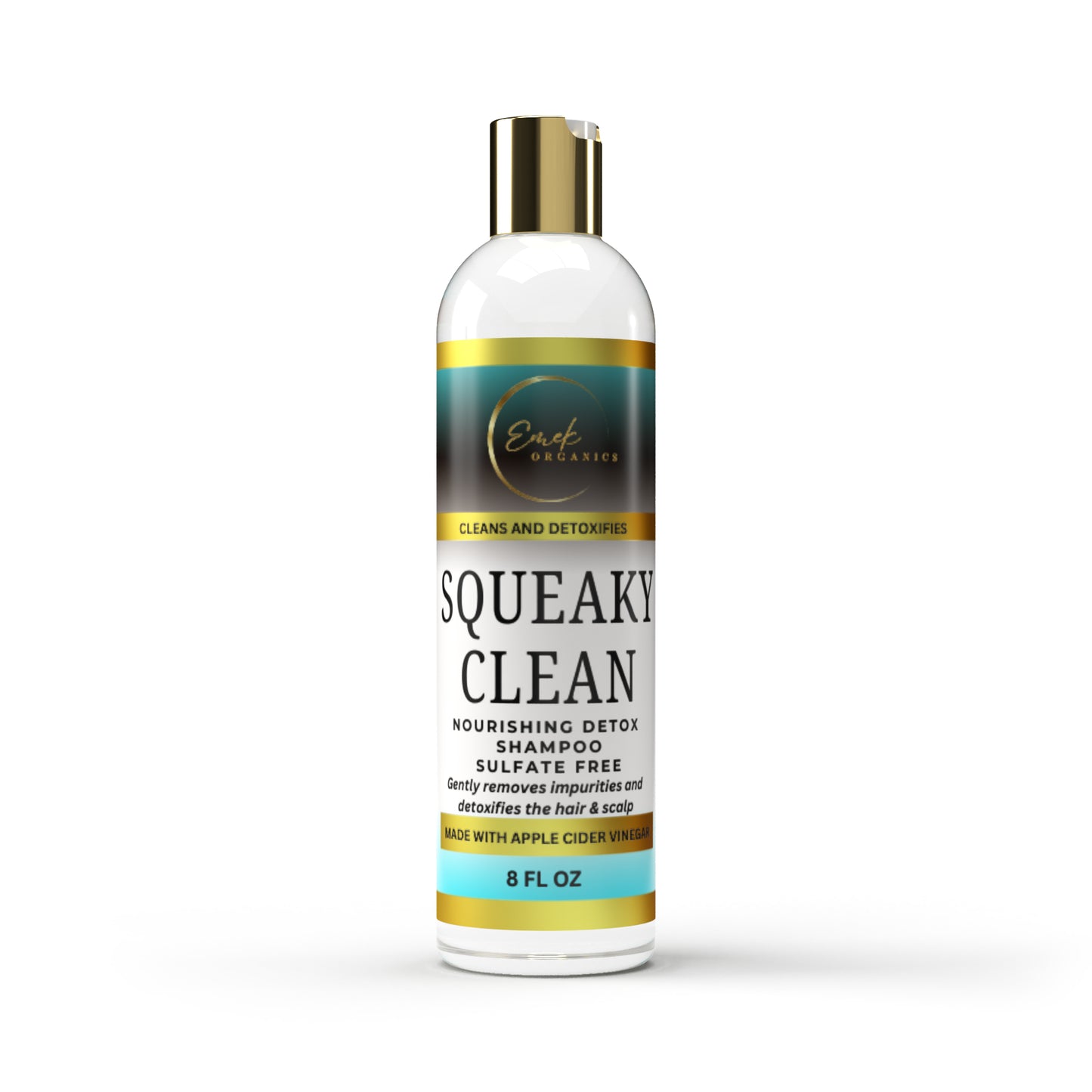 EMEK ORGANICS SQUEAKY CLEAN CLARIFYING DEEP CLEANSING SHAMPOO WITH APPLE CIDER VINEGAR, FOR OILY HAIR, REMOVES PRODUCT BUILDUP AND IMPURITIES,