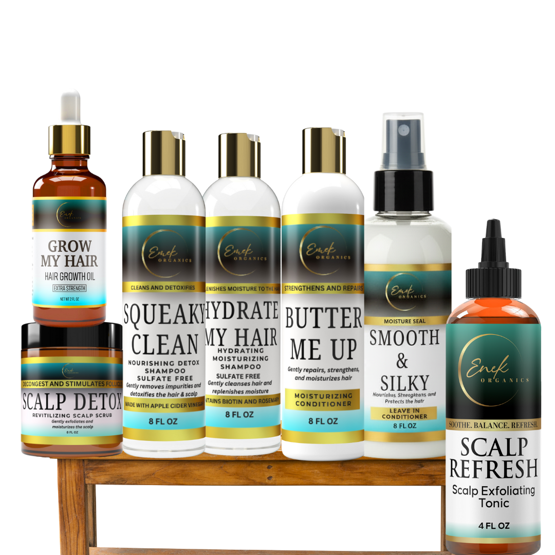 EMEK ORGANICS COMPLETE HAIR CARE BUNDLE, FOR HAIR LOSS, THINNING OR EXCESSIVE SHEDDING
