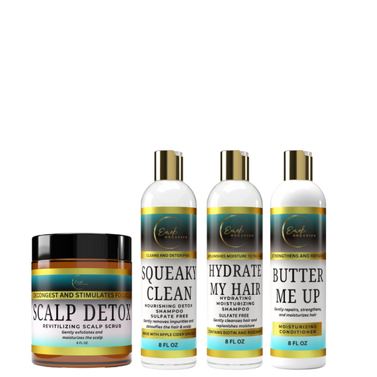 EMEK ORGANICS HEALTHY HAIR CARE BUNDLE CLEARS SCALP, HAIR AND  FOLLICLES OF DANDRUFF, PSORIASIS, AND PRODUCT BUILDUP