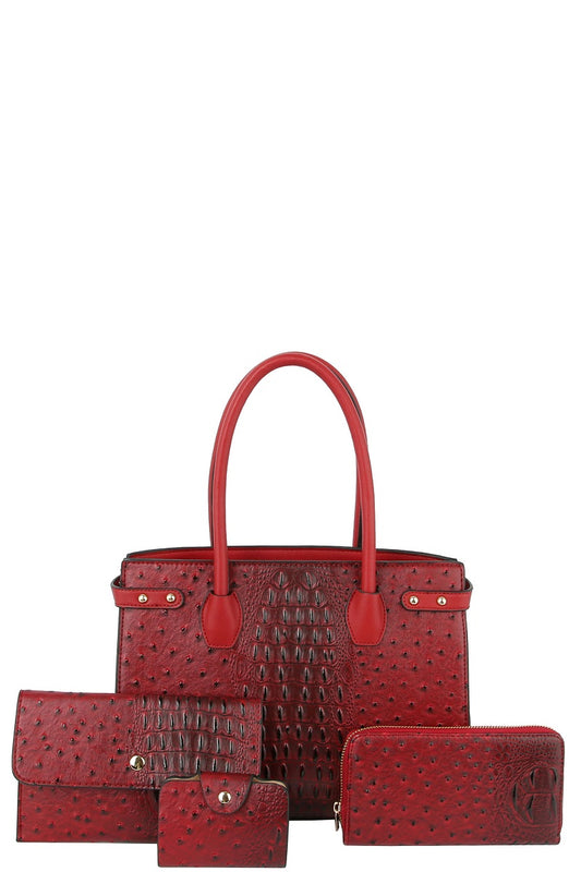 Red 4 Piece Handbag Set
