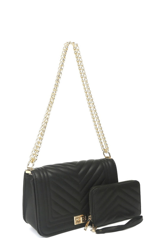 Black Medium Size Handbag w/wallet