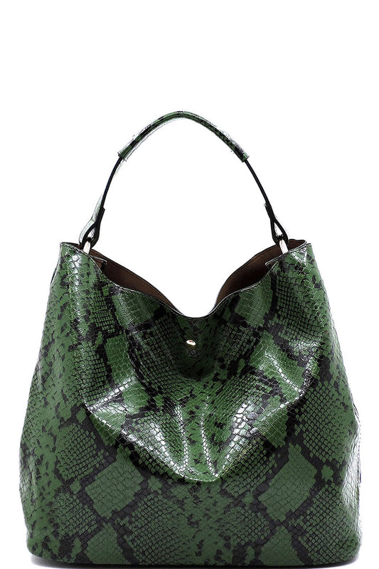 Green/Black Handbag w/Shoulder Bag