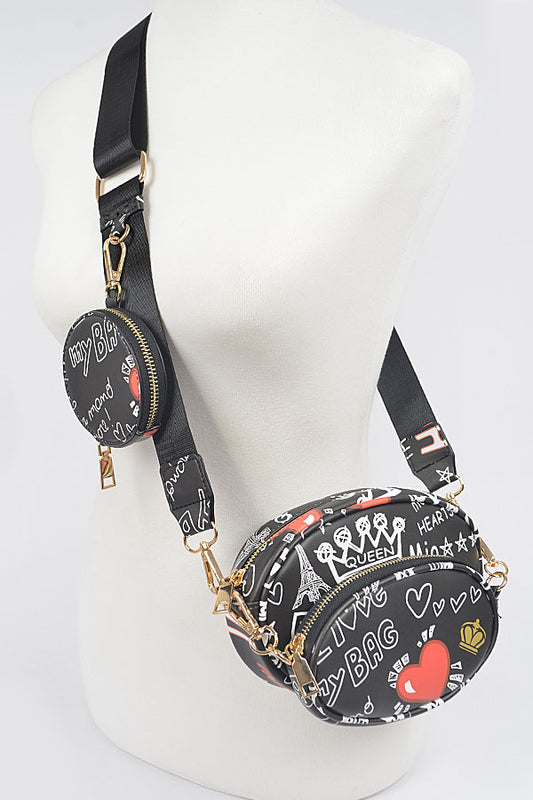 Black Multicolor Crossbody