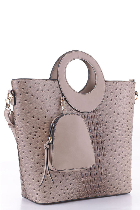Beige Two Piece Handbag Set
