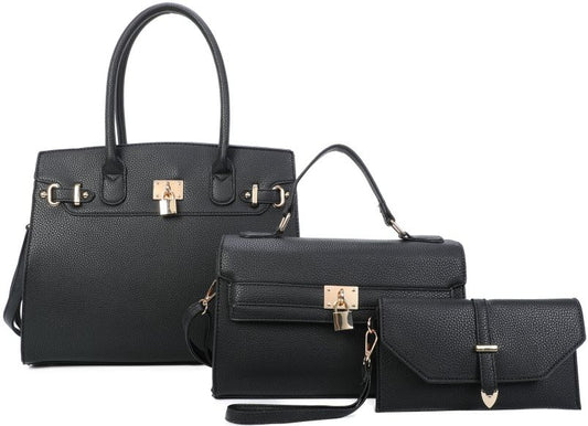 Black 3 Piece Handbag Set