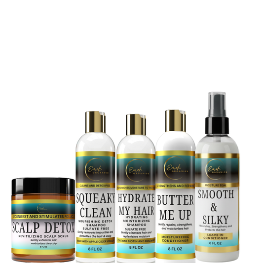 EMEK ORGANICS HEALTHY HAIR CARE BUNDLE CLEARS SCALP, HAIR AND  FOLLICLES OF DANDRUFF, PSORIASIS, AND PRODUCT BUILDUP