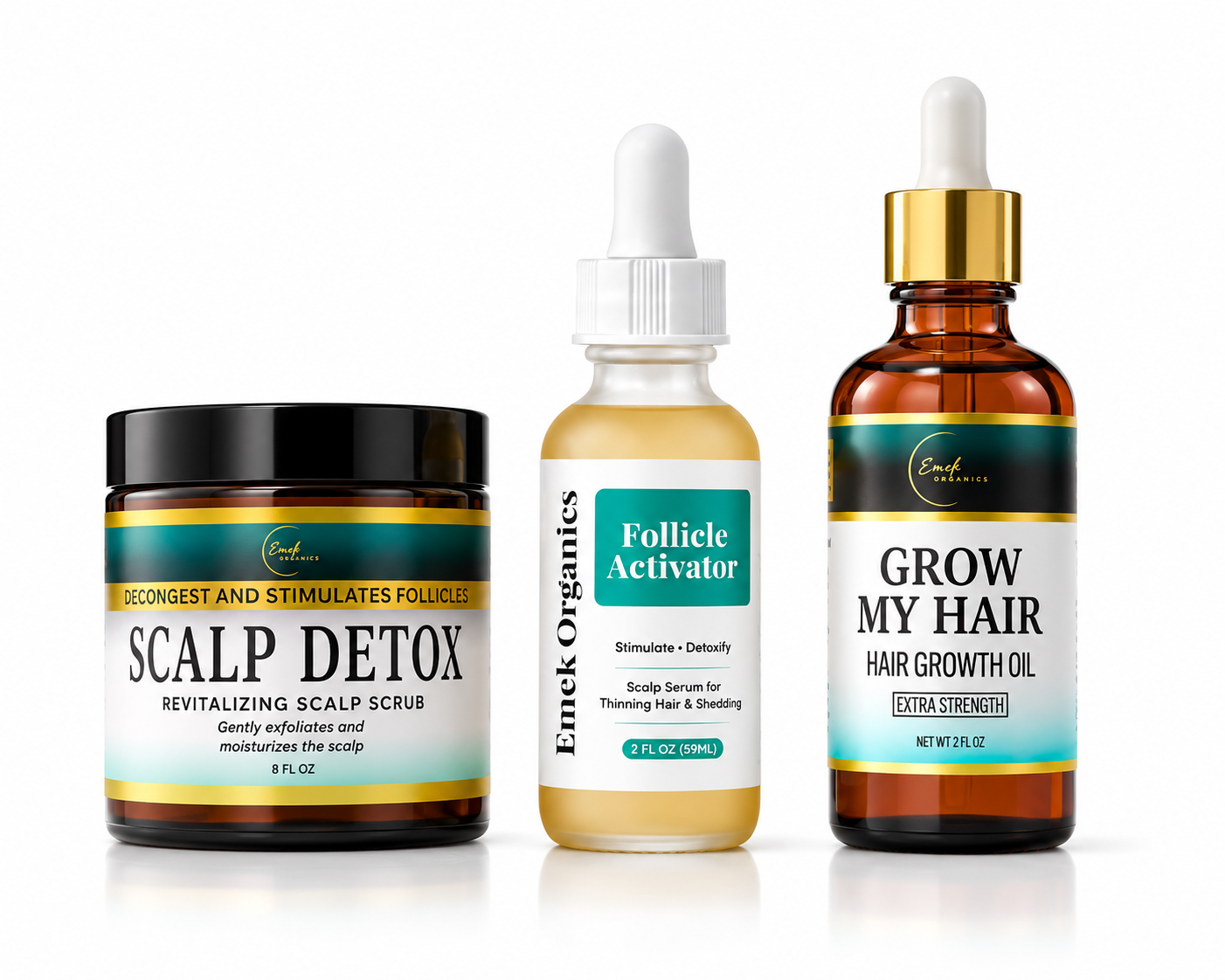 Scalp Reset & Hair Growth System | Scalp Detox + Follicle Activator + Hair Growth Oil for Thinning Hair & Shedding