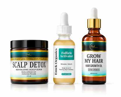 Scalp Reset & Hair Growth System | Scalp Detox + Follicle Activator + Hair Growth Oil for Thinning Hair & Shedding