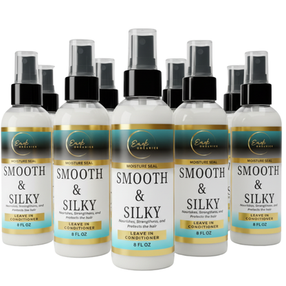 EMEK ORGANICS SMOOTH & SILKY LEAVE IN HAIR CONDITIONER TREATMENT, FRIZZ CONTROL, DETANGLER, HEAT PROTECTANT