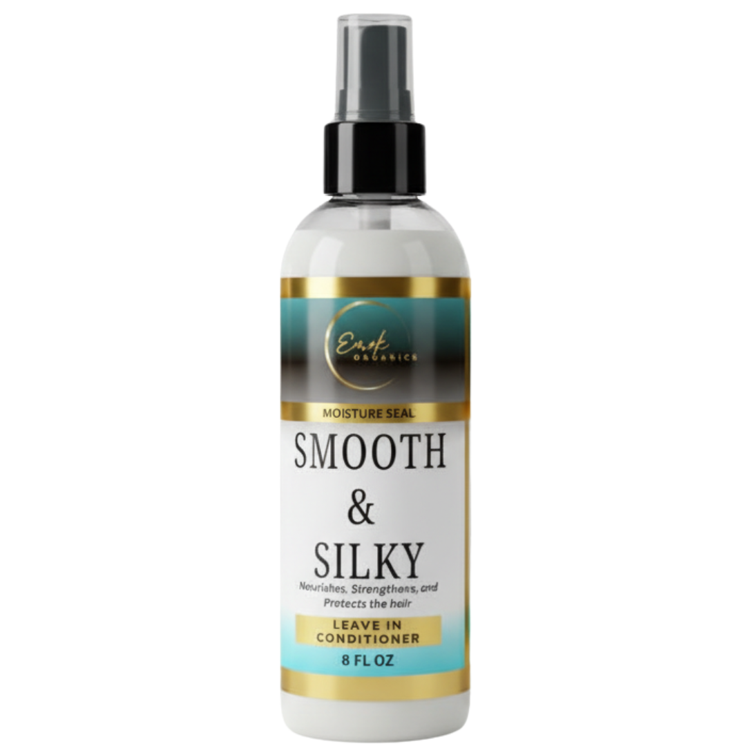 EMEK ORGANICS SMOOTH & SILKY LEAVE IN HAIR CONDITIONER TREATMENT, FRIZZ CONTROL, DETANGLER, HEAT PROTECTANT
