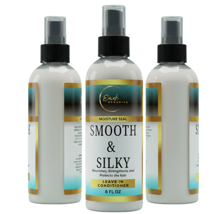 EMEK ORGANICS SMOOTH & SILKY LEAVE IN HAIR CONDITIONER TREATMENT, FRIZZ CONTROL, DETANGLER, HEAT PROTECTANT